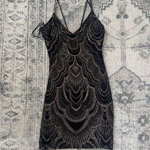 Women’s Black and Gold cocktail dress